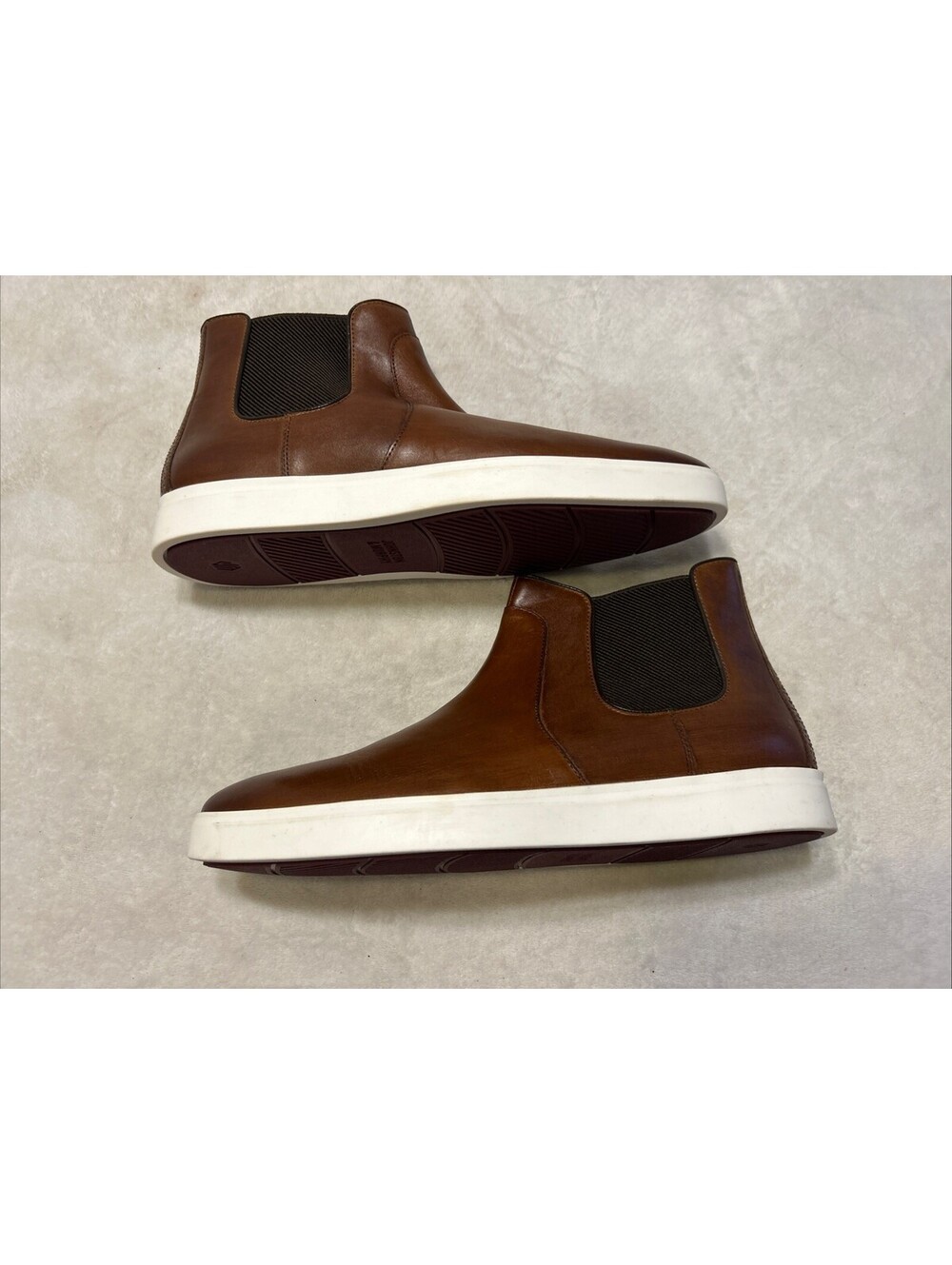 Johnston & Murphy Boots Mens Size 10 M Brown Chelsea Leather Pull On Casual